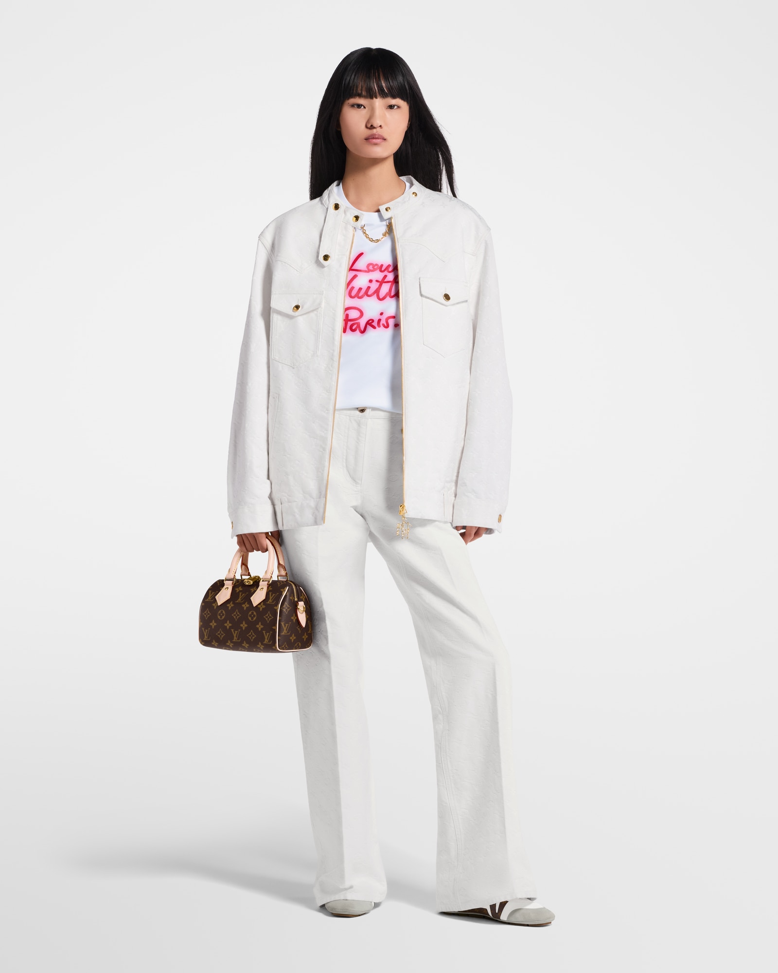 Louis Vuitton ホワイトジャケット 38　レディース　デニム　y16 Monogram Jacquard Denim Jacket - Luxury Ready to Wear - 1AI088